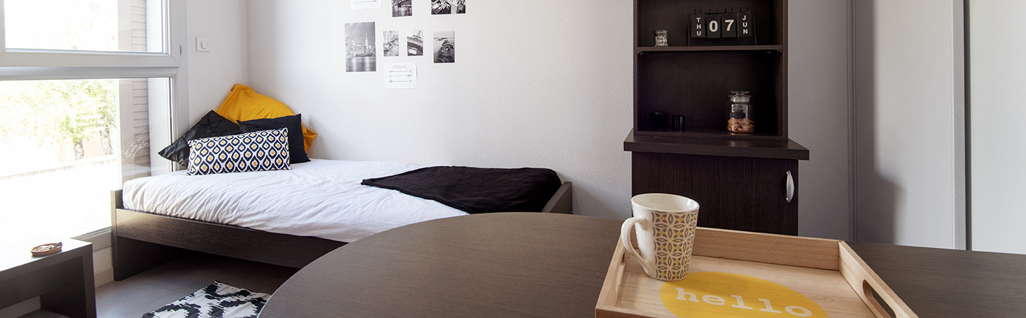 student room in Alchimie residence in Villeurbanne near Lyon